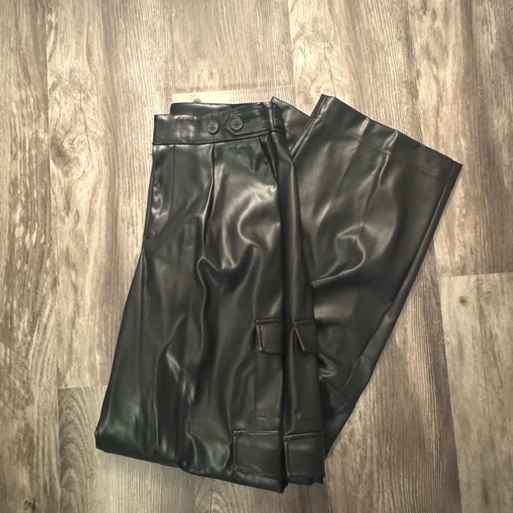 A new day faux leather cargo pants